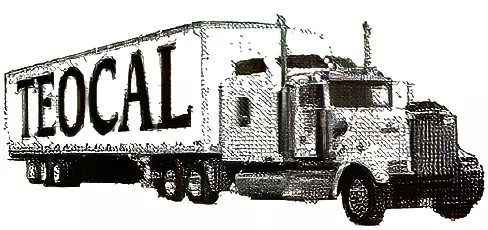 A California trucking vehicle with the word tecal on it.